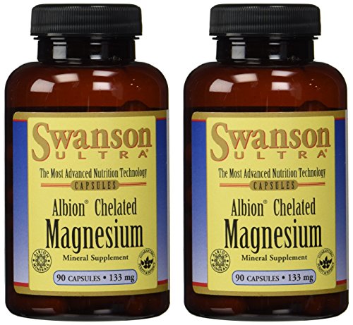 Swanson Ultra Albion Chelated Magnesium Glycinate Mineral Supplement, 133 mg, 180 Capsules