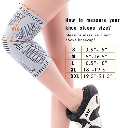 KANGDA single Knee Brace Knee Sleeve Knee Support for Arthritis Meniscus Tear ACL MCL Joint Pain Relief Knee Protector for Volleyball Baseball Basketball etc