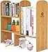 Expandable Natural Bamboo Desk Organizer Accessory - Adjustable Desktop Shelf Rack - Multipurpose Display for Office (Books) | Kitchen Storage (Spice Rack) | Flowers and Plants.