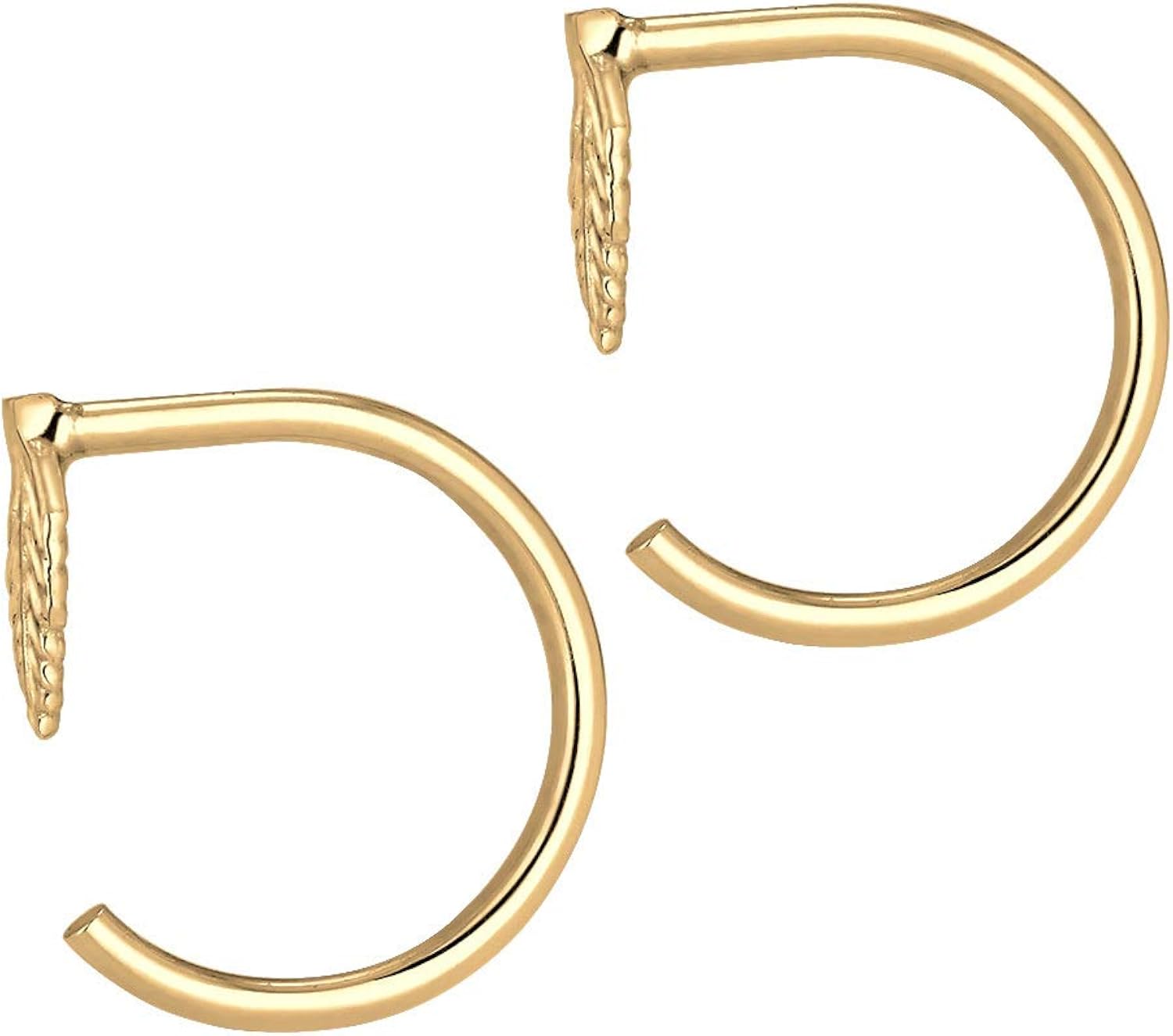 Elli Women Creole Feather Boho 925 Silver Gold Plated Earrings 0302942717 - Image 4