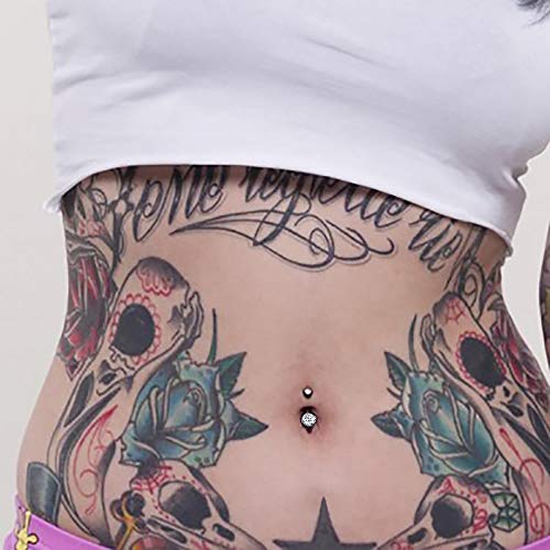 SOTICA Belly Piercing Kit with 14G Surgical Steel Piercing Needle Belly Botton Piercing Kit Navel Piercing Kit With Piercing Clamps Piercing Jewelry for Body Piercing Supply (gold)