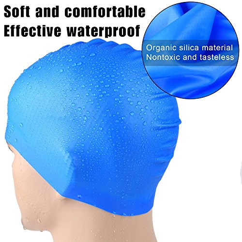 image for COOLOO Swim Cap for Men Women, 2 Pack Silicone Solid Unisex Swimming C