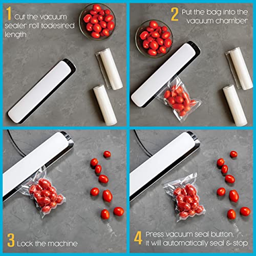 Houseables Vacuum Sealer Bags, Sous Vide Rolls, Two (2), Large 8 Inch x 50 Ft Commercial Grade