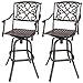 COSTWAY Bar Stool Set of 2, Cast Aluminum Vintage Retro Design Patio Outdoor Garden Bistro Furniture Set (2*Copper Bar Stool)