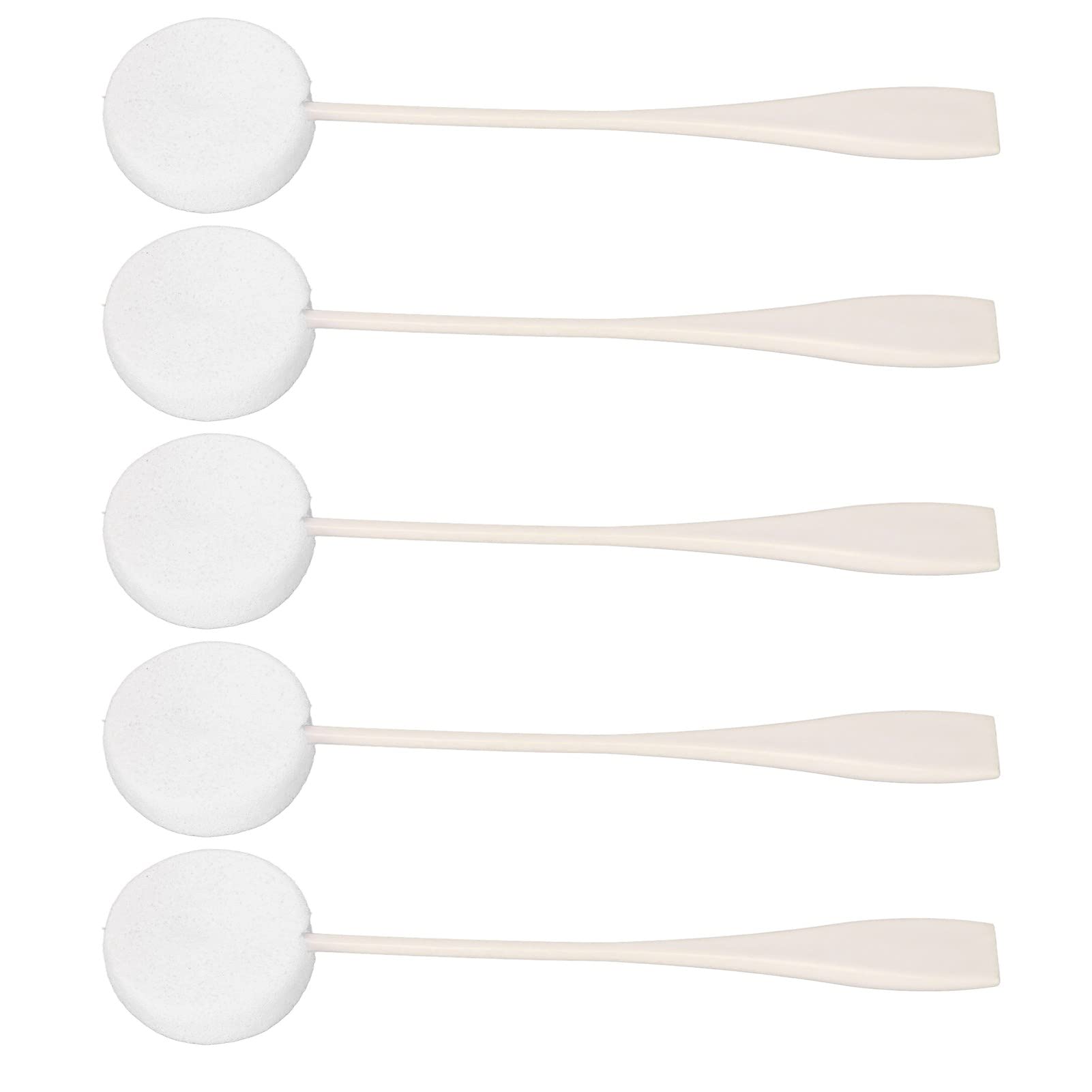 Powder Puff, 5Pcs Long Handled Soft Washable Velour Fluffy Body Powder Puffs, Round Makeup Puff for Home Face Body Lotion Applicator (Yinhingu9gesm6qax-12)