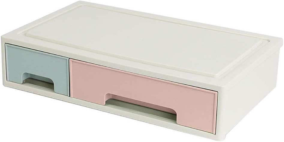 Amazon Com Desktop Storage Box Drawer Type Diy Combination Desktop Office File Finishing Cabinet Cosmetic Storage Box Blue Pink Office Products