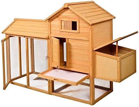 Aleko 84x28x52 Wooden Pet House Poultry Hutch Rabbits Chickens Hen