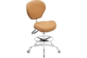 Nazalus Rolling Swivel Drafting Chair Adjustable Heavy Duty (400lbs) Lumbar Support Task Chair for Home Desk Studio Design Lab(Trapezoidal Back)