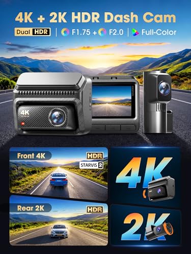 DDPAI 4K+2K Dash Cam for Cars Front and Rear, STARVIS2 IMX678 Dual HDR Dashcam, 64G Card Included, 5G WiFi6, 2K/60FPS, GPS, 3" IPS, AI ISP Night Vision, 24H Parking Mode, 4G Available, Z60 Master