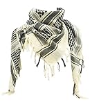 WOLMIK 100% Cotton Military Shemagh Tactical Desert Keffiyeh Head Neck Scarf Wrap in Beige