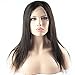 Eayon Hair 6A Virgin Hair Glueless Human Hair Lace Front Wig Brazilian Remy Light Yaki Straight Hair Wigs with Baby Hair For African Americans 130% Density Natural Color 14inch
