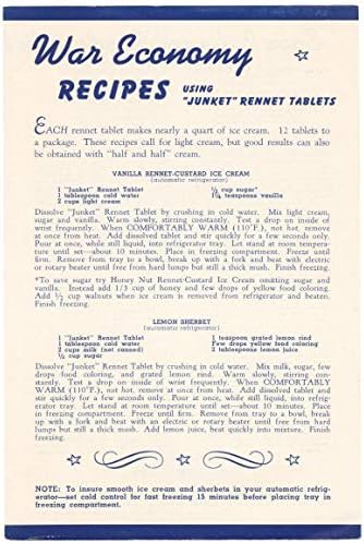 War Economy Recipes Using Junket Rennet Tablets