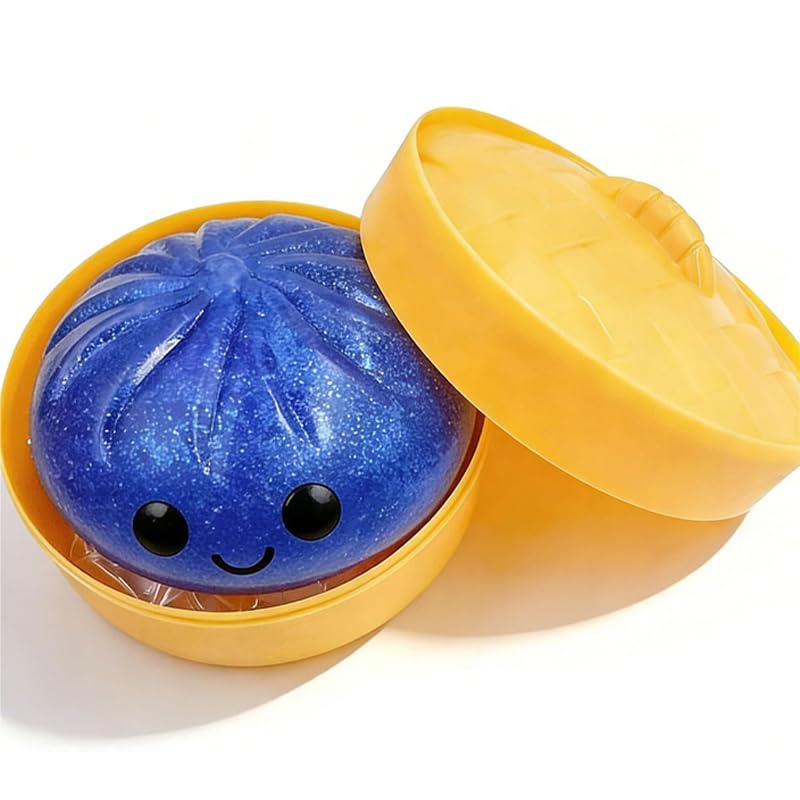 2026 Glitter Dumpling - Squishy Dumplings Glitter, Dumpling Squishies, Soft Squeeze Decompression Dough, Anxiety Relief Fidget (Blue A)