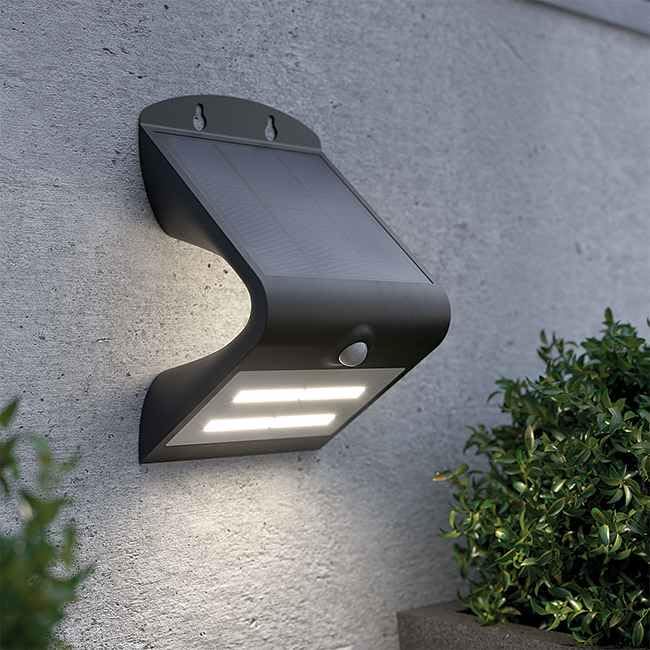 SolarCentre® V Light Pro Outdoor Solar Motion Activated PIR Security Light - Black