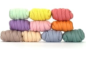 Revolution Fibers | Mixed Merino Wool Variety Pack | Perfect Wool Roving for Spinning, Needle Felting, Wet Felting, Weaving and Crafting (Pretty Pastels (Multicolored), 250 Grams)