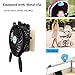 USB Handheld Fan,HandFan Mini Rechargeable Fan Portable Fan Clip Fan Collapsible Desktop Fan Outdoor Fan with Umbrella Hanging&2000mA Rechargeable Battery for Camping Tent Dorm Office and Home(Black)