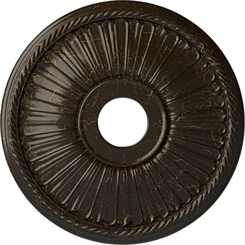 Ekena Millwork CM20BE1SHC Berkshire Ceiling Medallion, Stone Hearth Crackle