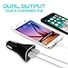 Car Charger, 28W 5A Qualcomm Quick Charge 3.0 2-Port USB, QC3.0 + 2.1A for for iPhone 7, 7 Plus, 6 Plus, 6S, iPad, Tablet, Samsung Galaxy S8, S7 Edge, HTC, Sony (Black)