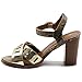 Ollio Womens Double Buckle Metallic High Heel Sandal