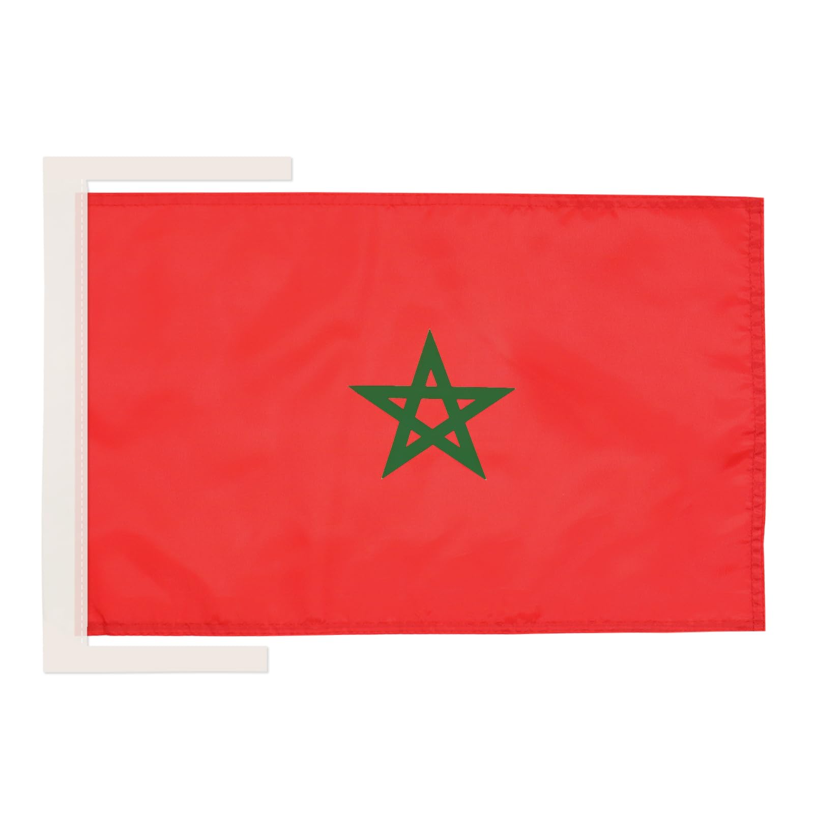 AZ FLAG - Morocco Flag - 18'' x 12'' - 100% Polyester Moroccan Small Banner with Two Cords - Fade Resistant - Vivid Colors - 18x12 in - 45x30 Cm โ image 1