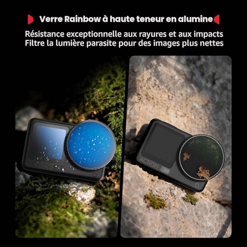 SmallRig Kit de Filtres ND pour DJI Osmo Action 6, 5 Filtres Polarisants à Densité Neutre (CPL, ND8, ND16, ND32) à Clipser, avec Protection d'objectif en Silicone et Verre Optique HD - 5895