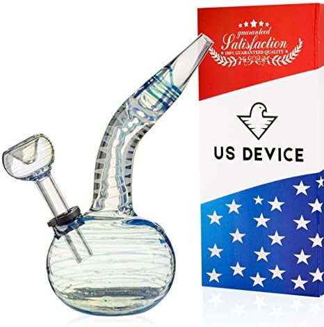 US DEVICE Blue Transparent Water Glass 5.5'' Inch Made In The USA