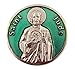 Green Enamel Catholic Patron Saint Jude Pocket Token, 1 1/8 Inch