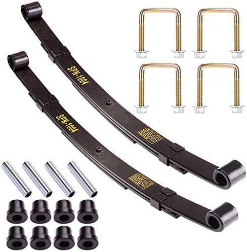 10L0L Golf Cart Heavy Duty 3-Leaf Rear Spring Kit for EZGO TXT 1995-2013, with Bushings, Sleeves & U Bolts, OEM# 70247-G01 70474-G01 70505-G01 10L0L Golf Cart Heavy Duty 3-Leaf Rear Spring Kit for EZGO TXT 1995-2013, with Bushings, Sleeves & U Bolts, OEM# 70247-G01 70474-G01 70505-G01