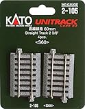 Kato 2-105 HO Unitrack 60mm 2 3/8in Straight 4pcs