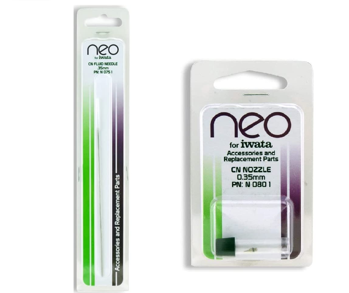 Replacement Needle 0.35 mm for Iwata Neo HP-CN Airbrush with Nozzle Nozzle Original 0.35 mm Iwata Neo HP-CN Airbrush