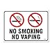 No Smoking No Vaping Sign, Large 10 X 7