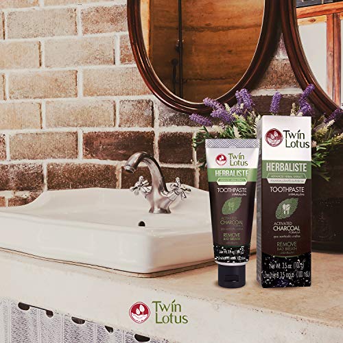 TWIN LOTUS Charcoal Toothpaste Non SLS Toothpaste Teeth Whitening
