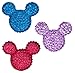 Disney Parks Mickey Mouse Icon Shimmer Pavé Gem MagicBandits Hearts Set of 3 Pink, Blue, Purple Magic Band Bandits