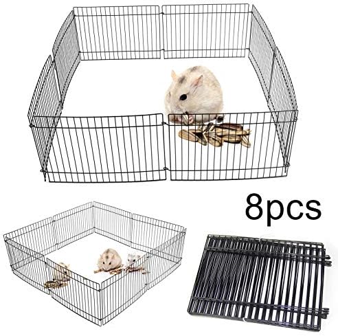 Small Folding Pet Dog Guinea Pig Rabbit Hamster Garden Play Pen Metal Fence Cage
