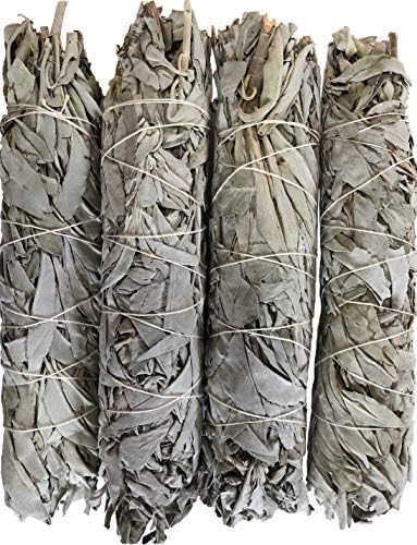 Oxley Health Extra Large California White Sage Smudge Sticks, 4 Huge Reusable Wands (Large Sage)