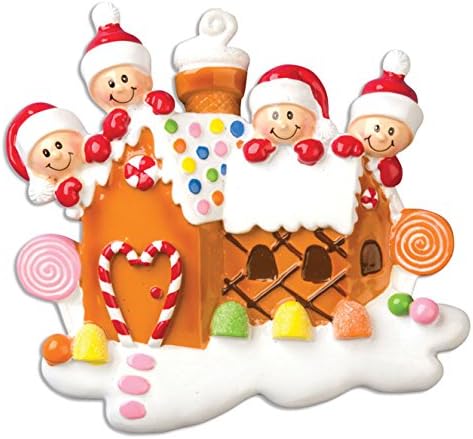Grantwood Technology Personalized Christmas Ornaments Family Series-Gingerbread House 4