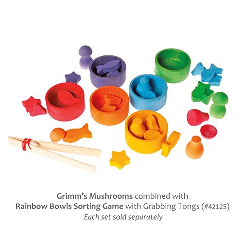 Rainbow Mushrooms for Sorting, Stacking, Building & Playing Games