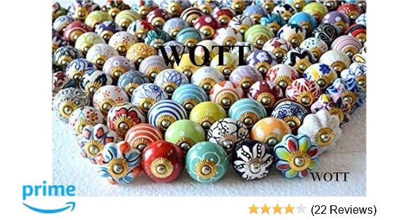30 Pieces Set Of Assorted Multicolor Ceramic Drawers Knobs Door