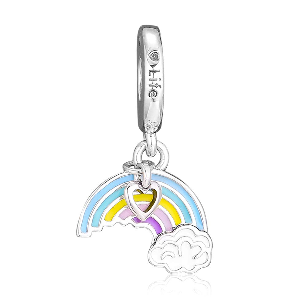 PANDOCCI 2018 Spring Rainbow of Love Charm Mixed Enamel Bead DIY Fit for Original Pandora Bracelets European Fashion Jewelry