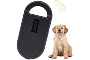JZLHGOFYTD Pet Microchip Scanner ISO11784/85/FDX-B/EMID Animal Handheld Reader,134.2kHz Pet ID Scanner Rechargeable Animal Chip Registration, for Dog/Cat/Pig/Animal (Pure Black) with Storage Memory
