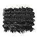 14inch Senegalese Twist Crochet Hair Braids Wavy Ends 6 Packs Curly Wavy Ends Synthetic Hair Extensions for Black Women (14 inch, 1B)