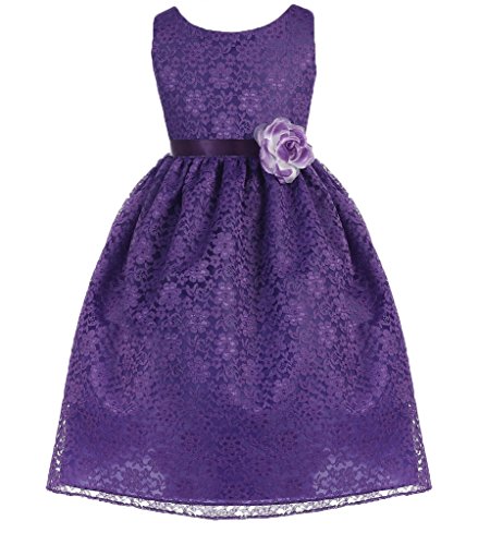 Akidress lovely floral lace flower girl dress for littl…