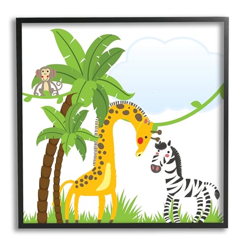Stupell Industries Jungle Animals & Palm Trees Framed Giclee Art by Kim Allen
