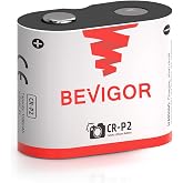BEVIGOR Upgraded CR-P2 6V Lithium Battery 1500mAh, 1 Pack | Longer-Lasting CRP2 Battery Replaces 223A, DL223A, EL223AP, 2CR-P2 and 233 for Cameras and Photo Equipment