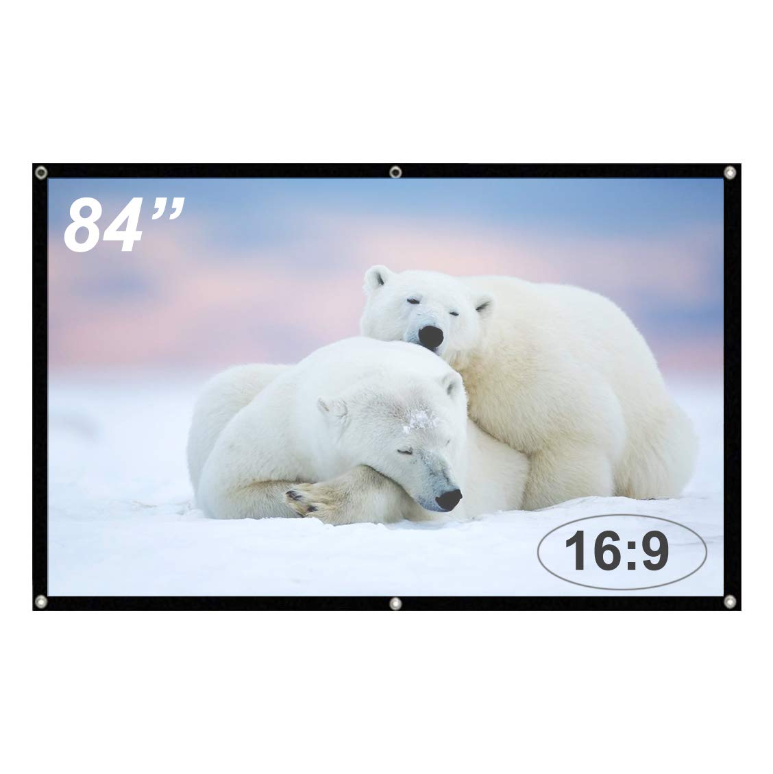 84 inch projector screen, GHKJOK 16:9 Glass Fiber Foldable Portable Movie Screen, Support HD 4K 3D Projection, a good partner for Home Cinema Office conference outdoor entertainment