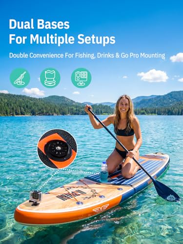 Niphean (Extra Large) Inflatable Paddle Board, SUP for 2+1 People/Family, Stand Up Paddle Board with (Beginner Friendly) StabilTrac™ Fin, Waterproof Phone Pouch, Paddle Boards for Adults, Gift Ideas
