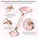Jade Roller for Face, 100% Real Natural Rose Quartz Face Roller Massage Tool Noiseless and Anti Aging Facial Stone Roller and Gua Sha for Body Lymphatic Drainage, Wrinkles, Puffiness, and Fine Lines