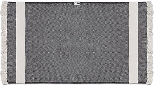 LEUS Diamond Black Turkish Beach Towel, 61" x 35"