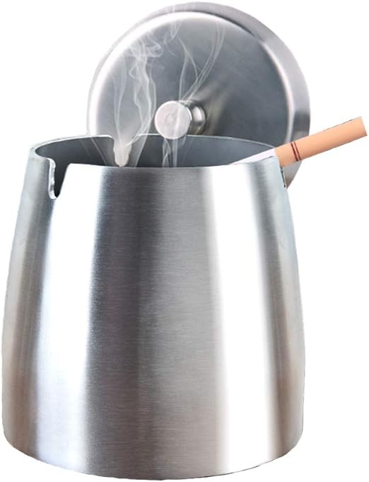 Amazon Com Ycoco Stainless Steel Indoor Outdoor Ashtray With Lid