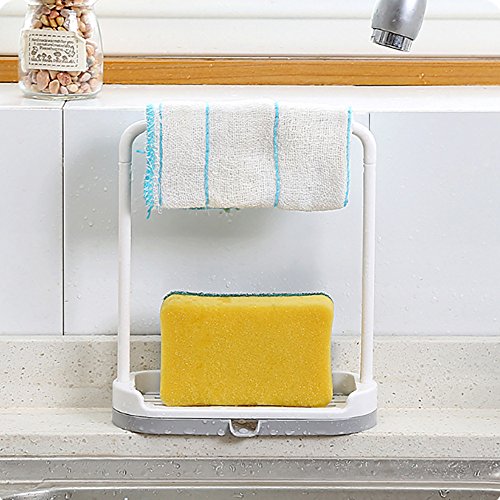 MOVEmen Storage Rack Drain Rack Towel Rack Hanging Bathroom Kitchen Utensil Box Hot Rag Storage Rack Kitchen Countertop Storage Rack Jewelry Stand Kitchenware Frame Makeup Rack Washing Rack (A) - Thumbnail 4